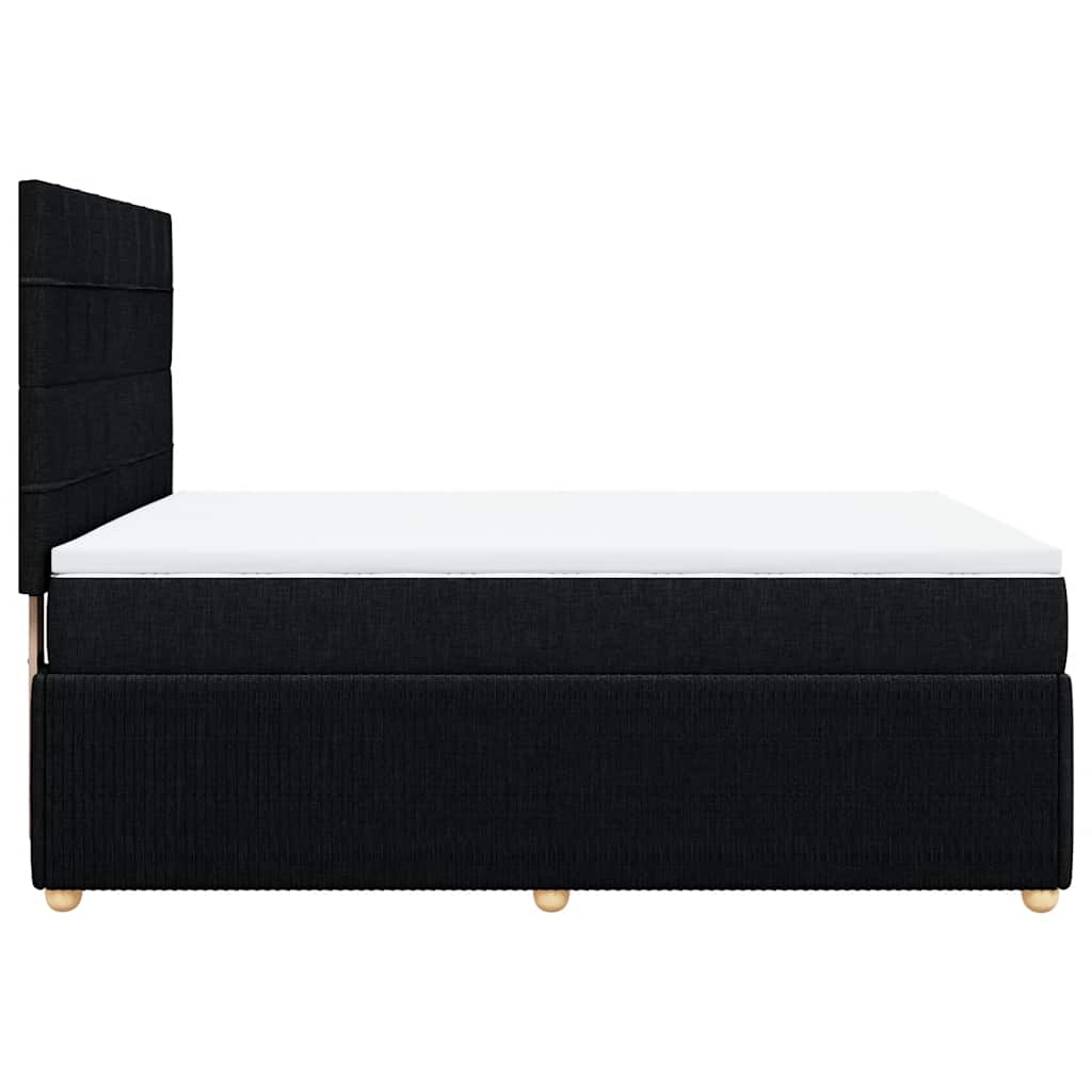Giroletto a Molle con Materasso Nero 140x200 cm in Tessuto