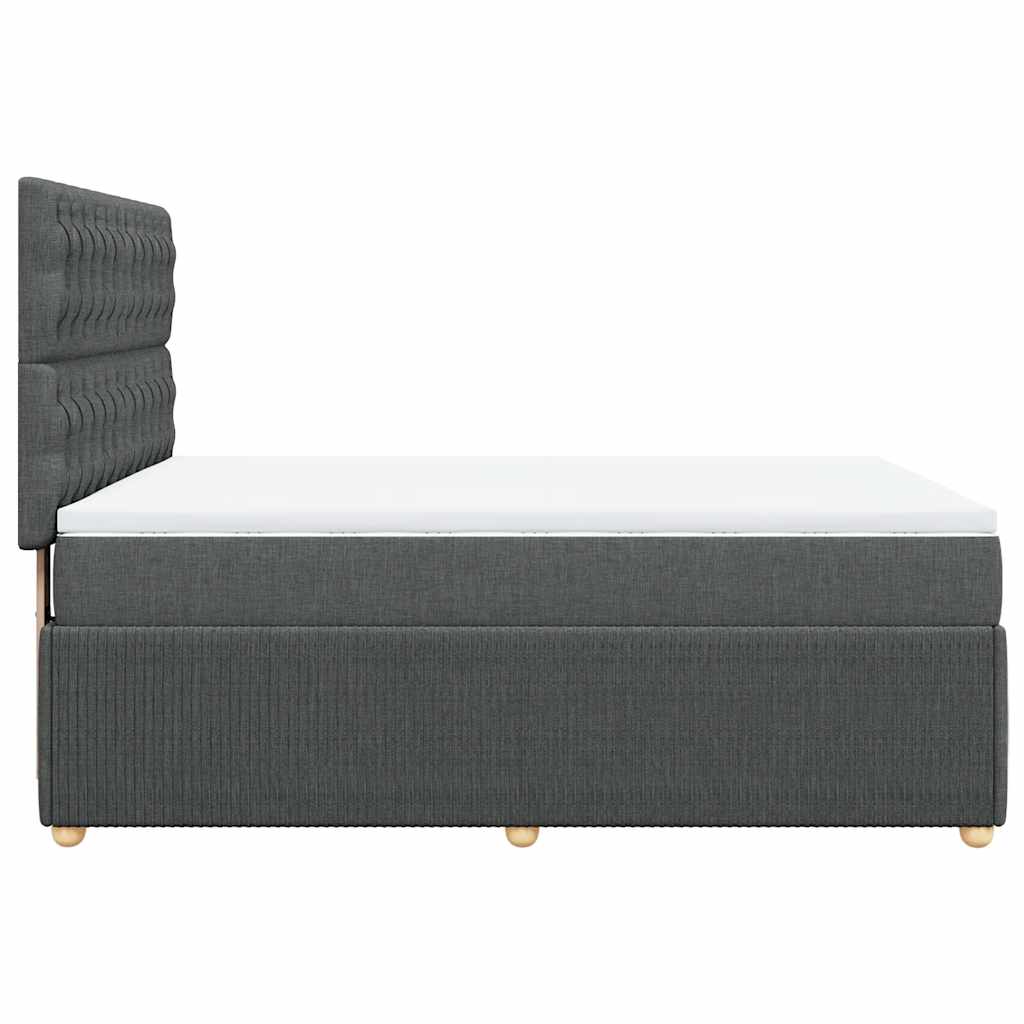 Giroletto a Molle con Materasso Grigio Scuro 140x200cm Tessuto
