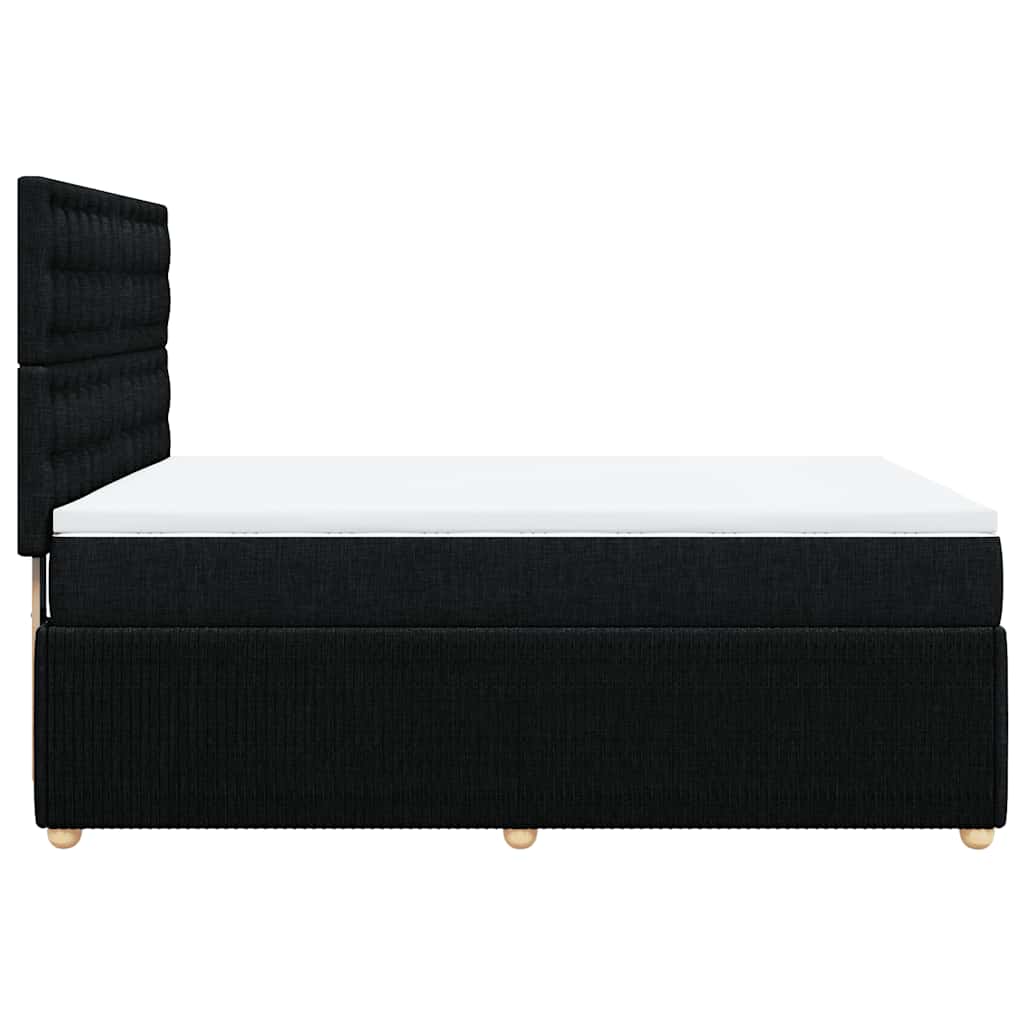 Giroletto a Molle con Materasso Nero 140x200 cm in Tessuto