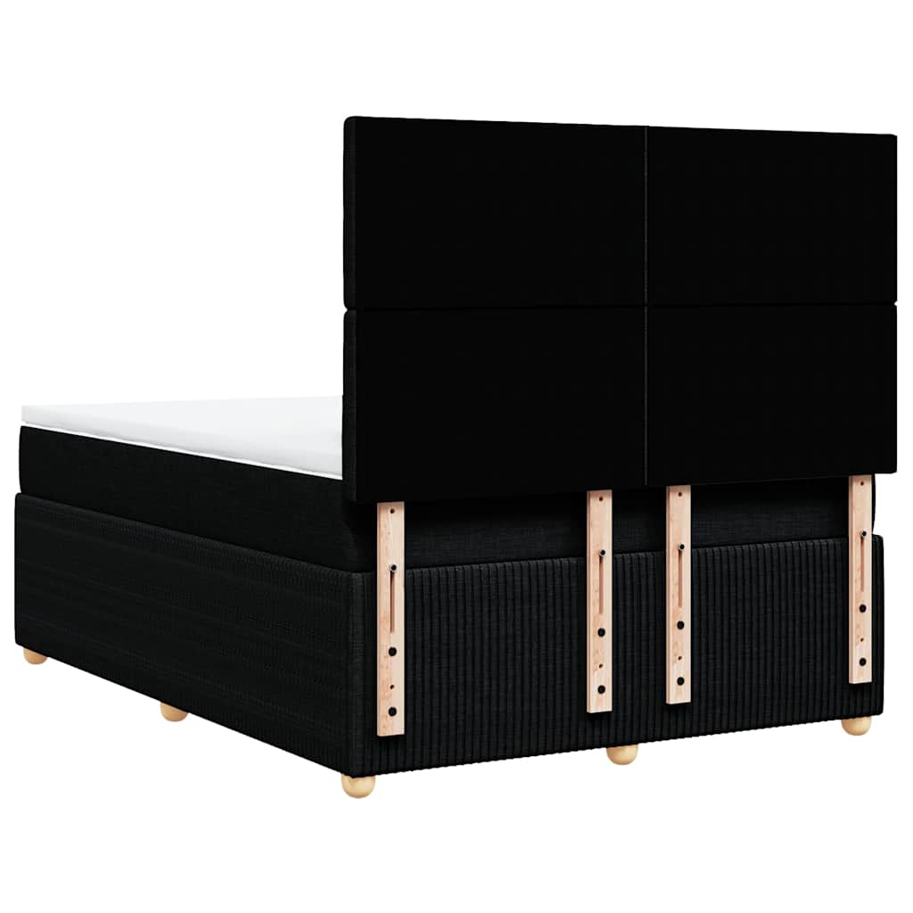 Giroletto a Molle con Materasso Nero 140x200 cm in Tessuto