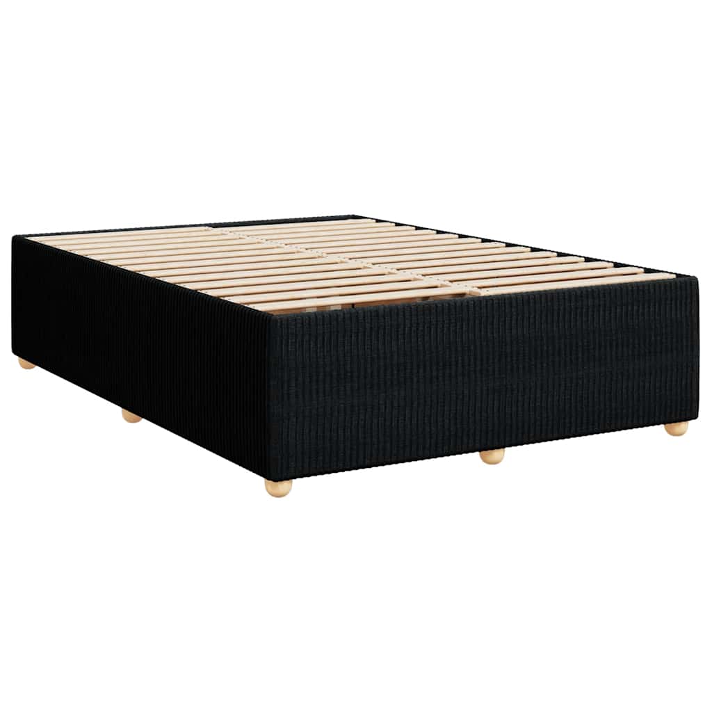 Giroletto a Molle con Materasso Nero 140x200 cm in Tessuto