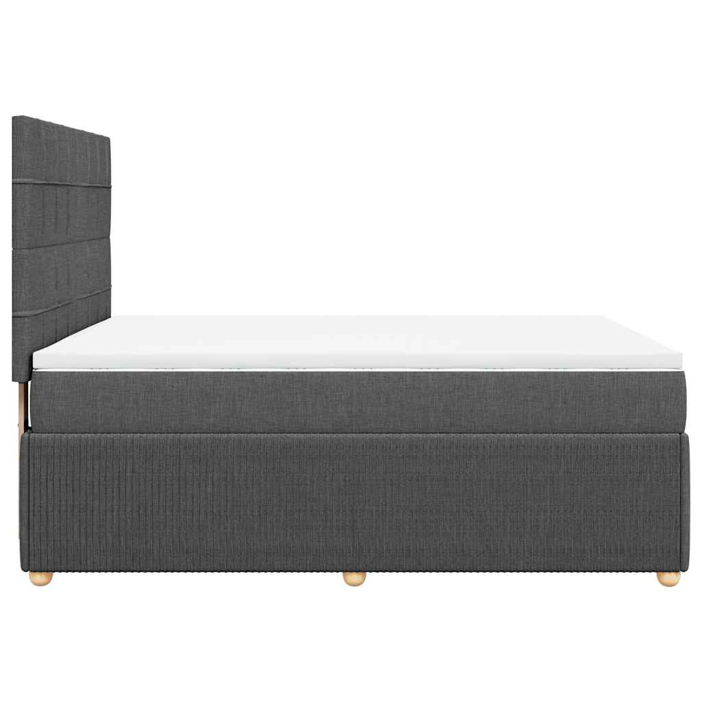 Giroletto a Molle con Materasso Grigio Scuro 160x200 cm Tessuto