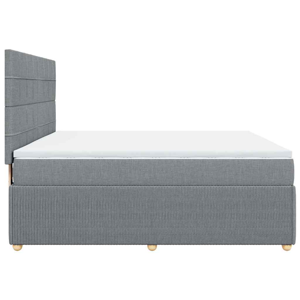 Giroletto a Molle con Materasso Grigio Chiaro180x200 cm Tessuto