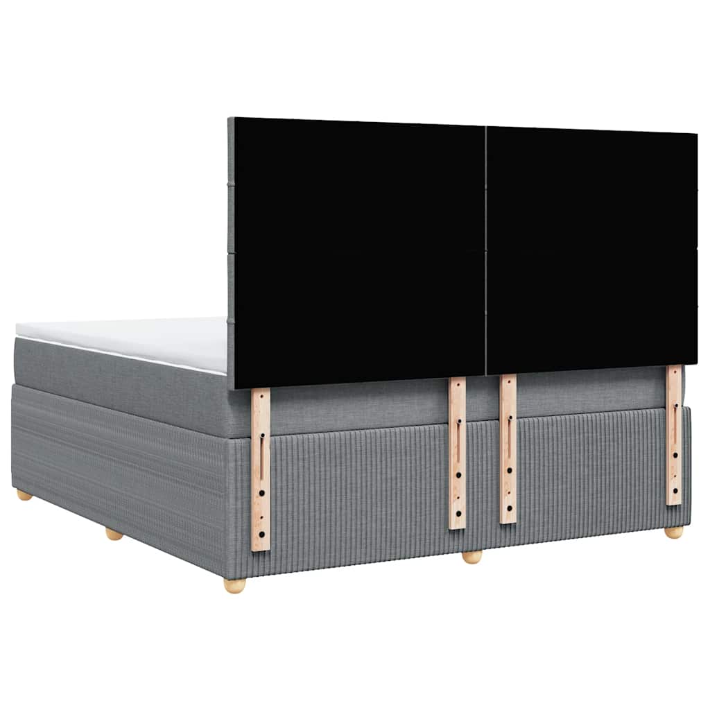 Giroletto a Molle con Materasso Grigio Chiaro180x200 cm Tessuto