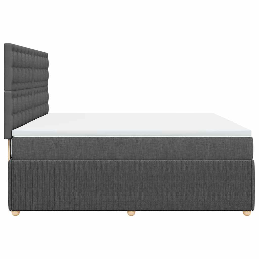 Giroletto a Molle con Materasso Grigio Scuro 180x200 cm Tessuto