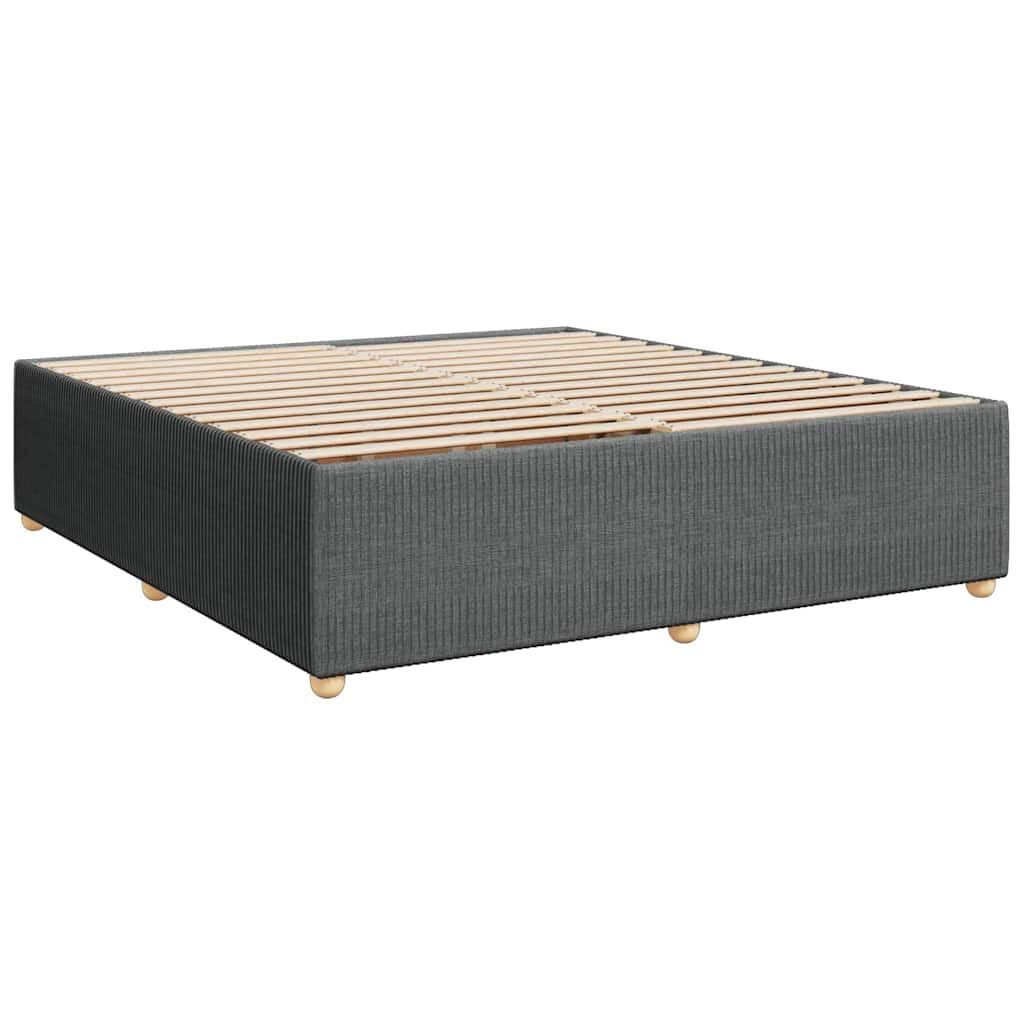Giroletto a Molle con Materasso Grigio Scuro 180x200 cm Tessuto