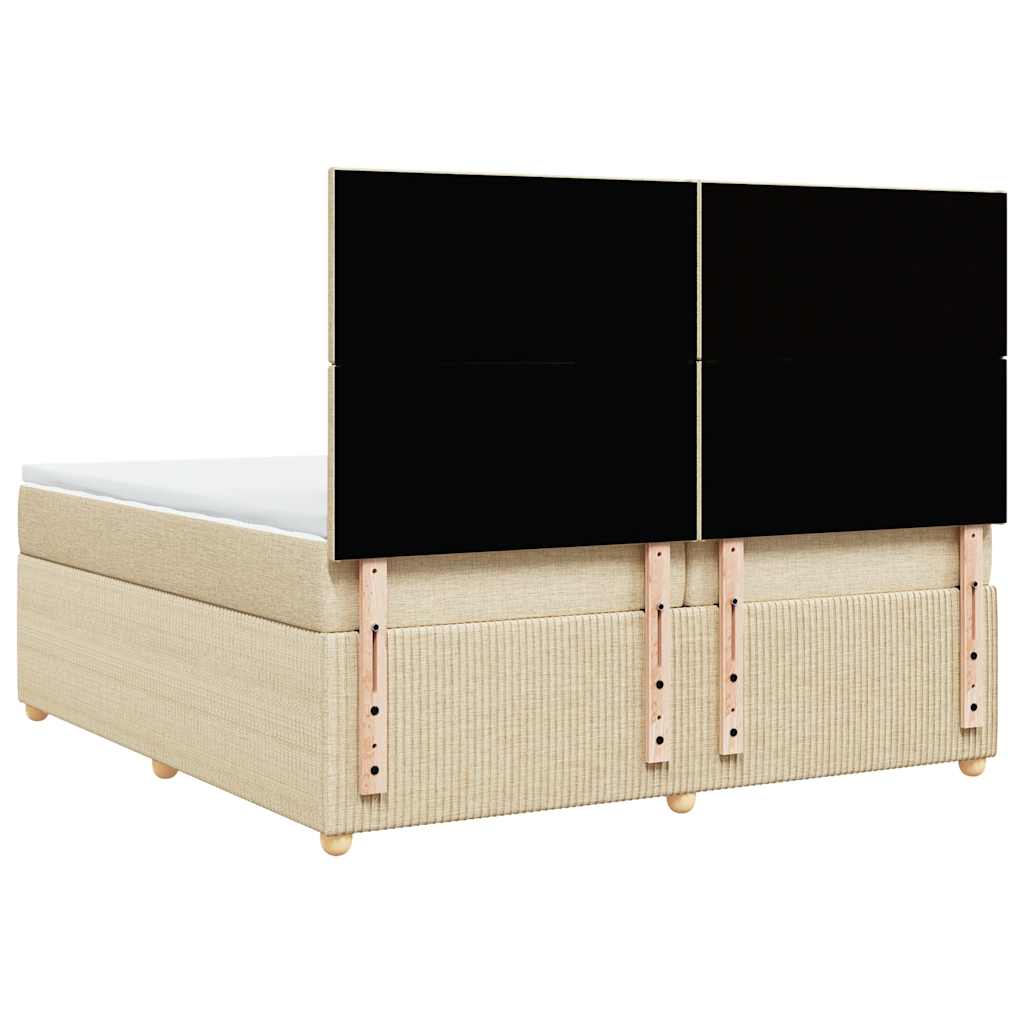Giroletto a Molle con Materasso Crema 200x200 cm in Tessuto