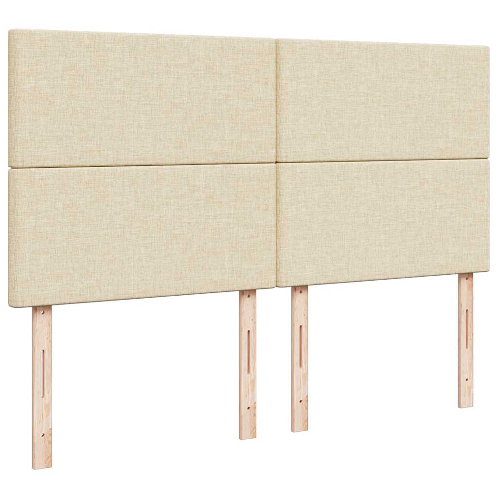 Giroletto a Molle con Materasso Crema 200x200 cm in Tessuto