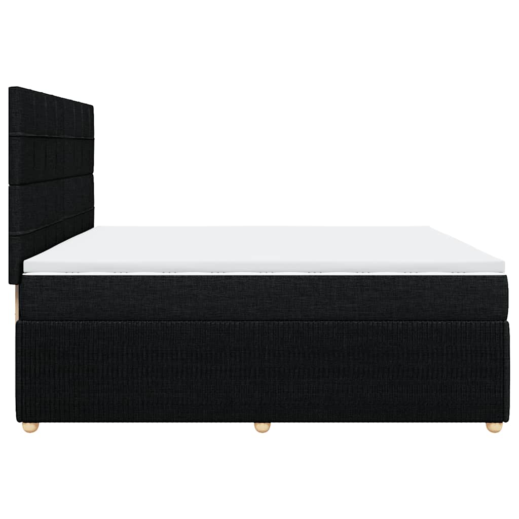 Giroletto a Molle con Materasso Nero 200x200 cm in Tessuto