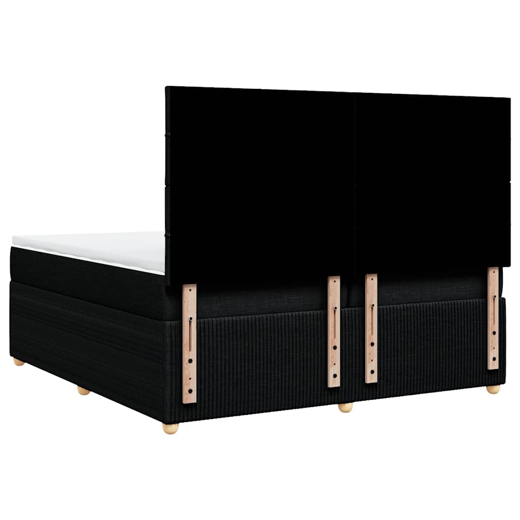 Giroletto a Molle con Materasso Nero 200x200 cm in Tessuto