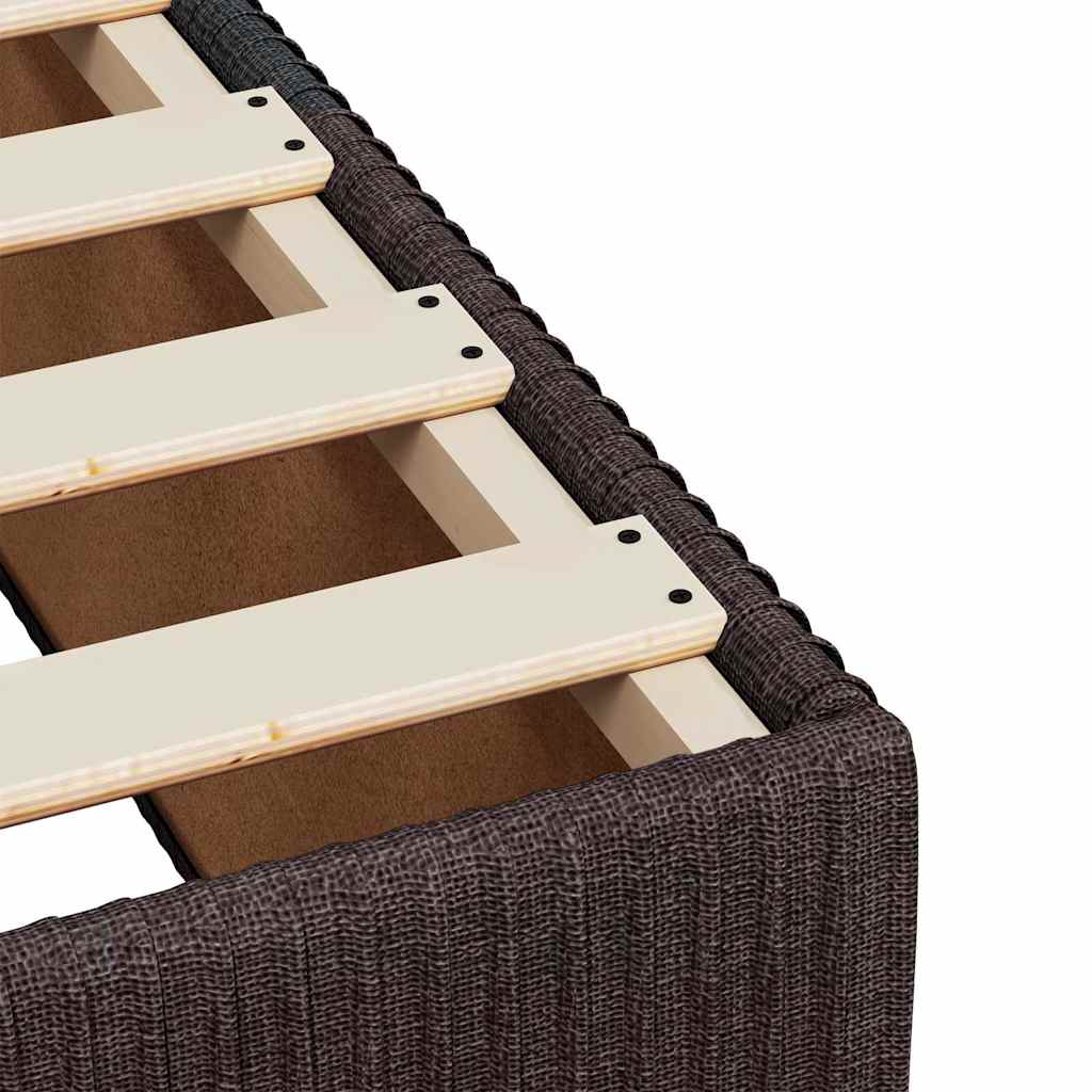 Giroletto a Molle con Materasso Marrone Scuro 200x200cm Tessuto | homemem39