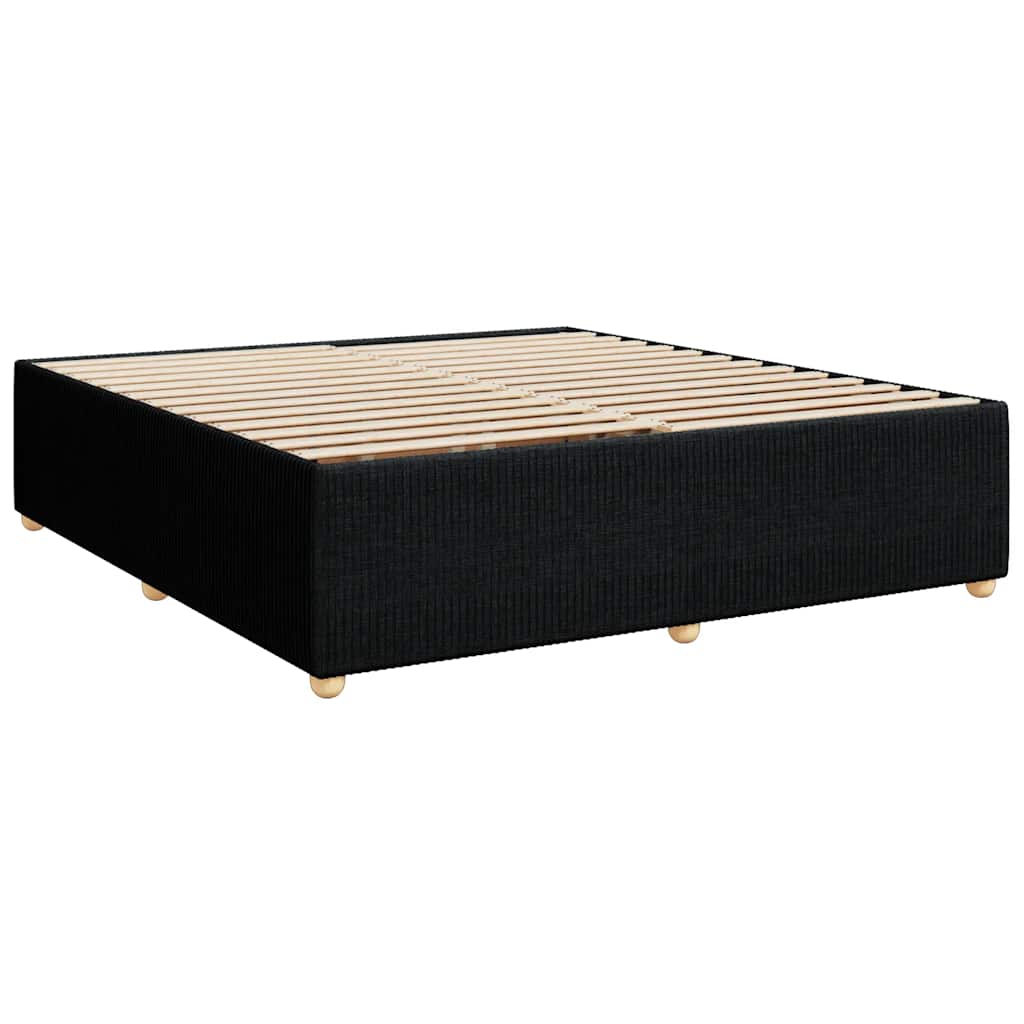 Giroletto a Molle con Materasso Nero 200x200 cm in Tessuto