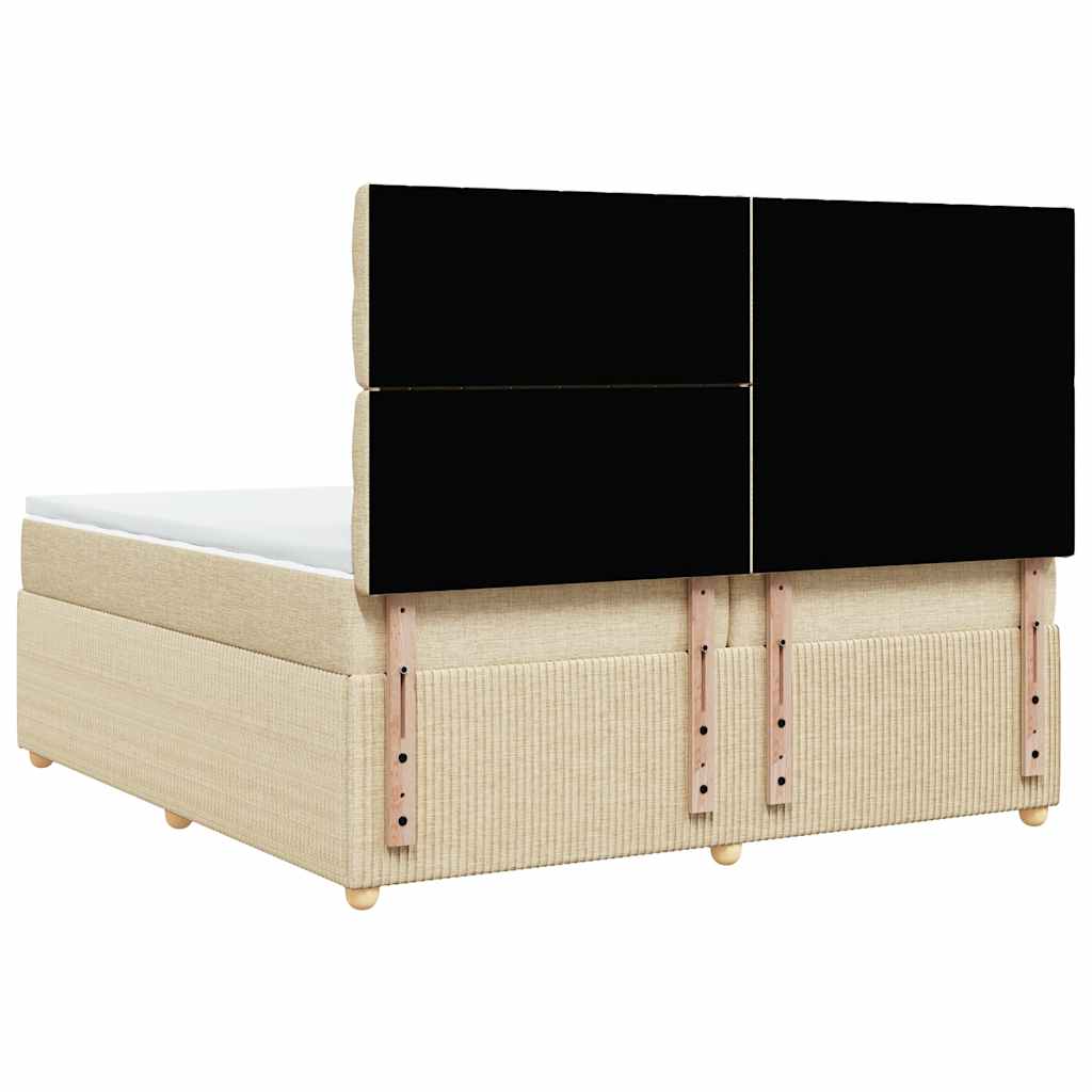 Giroletto a Molle con Materasso Crema 200x200 cm in Tessuto