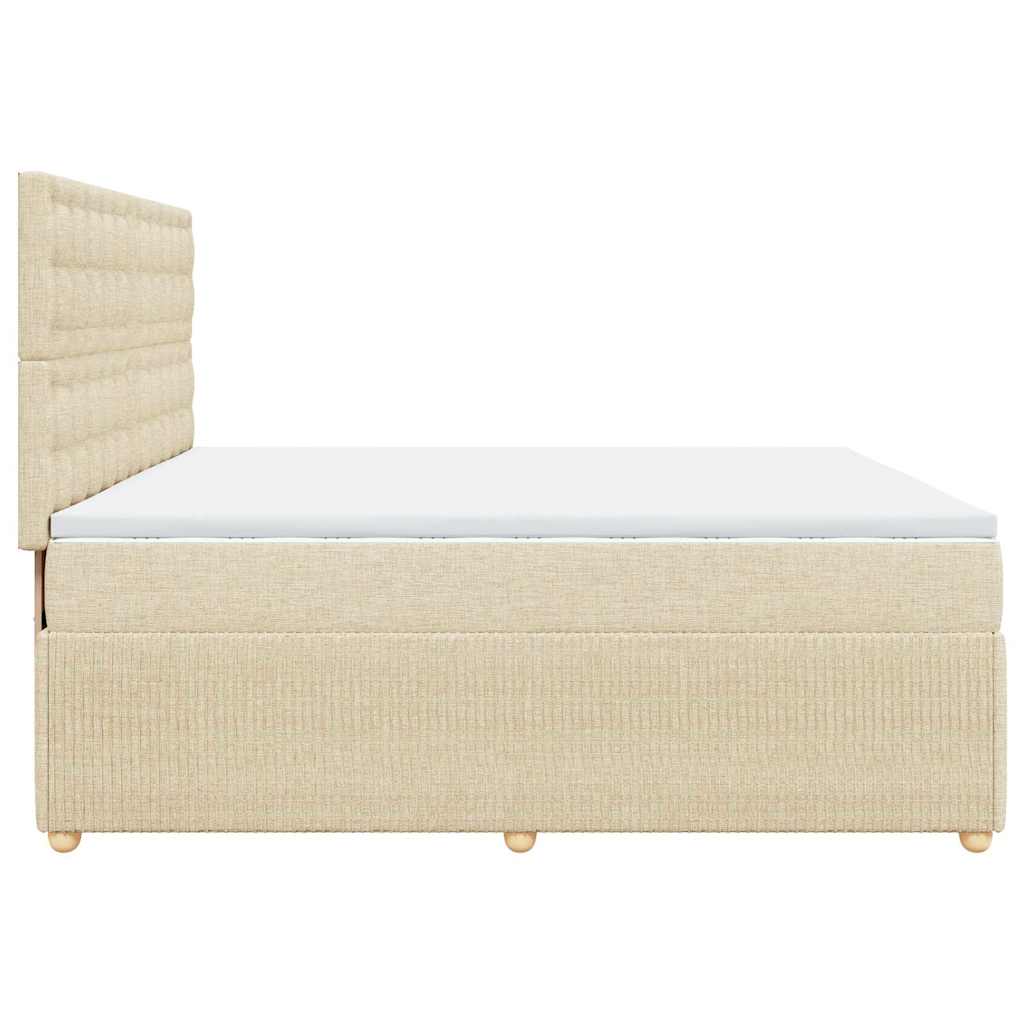 Giroletto a Molle con Materasso Crema 200x200 cm in Tessuto