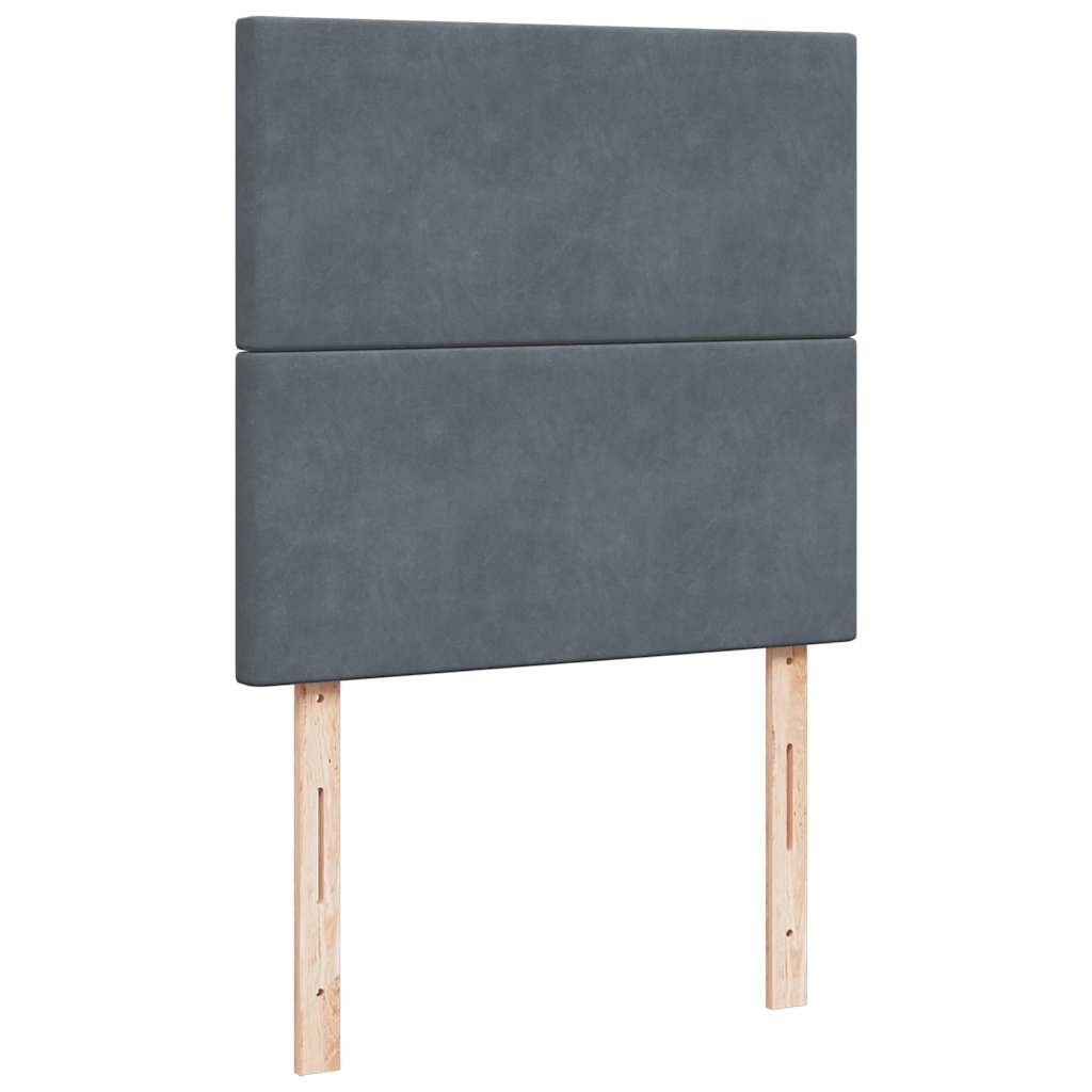 Giroletto a Molle con Materasso Grigio Scuro 80x200 cm Velluto