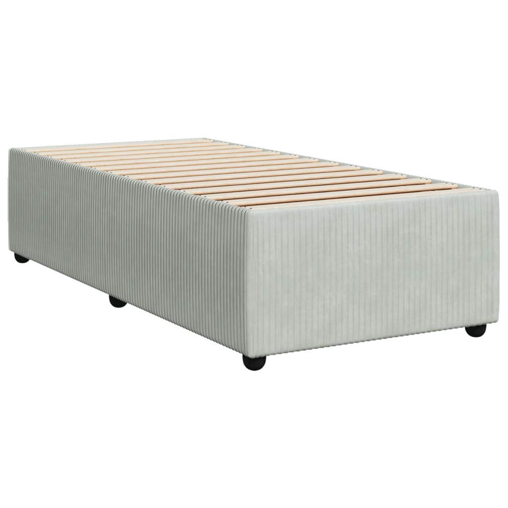 Giroletto a Molle con Materasso Grigio Chiaro 90x190 cm Velluto