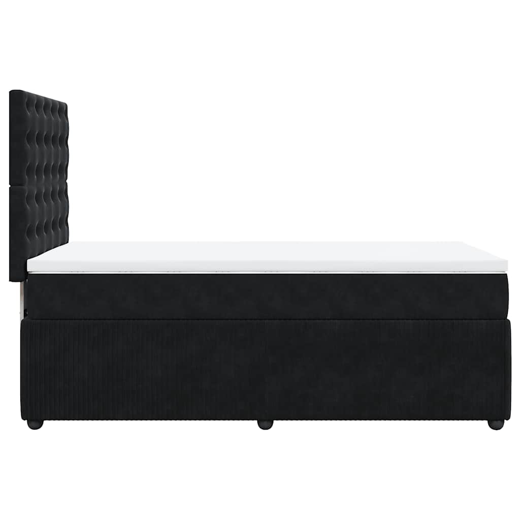 Giroletto a Molle con Materasso Nero 90x200 cm in Velluto