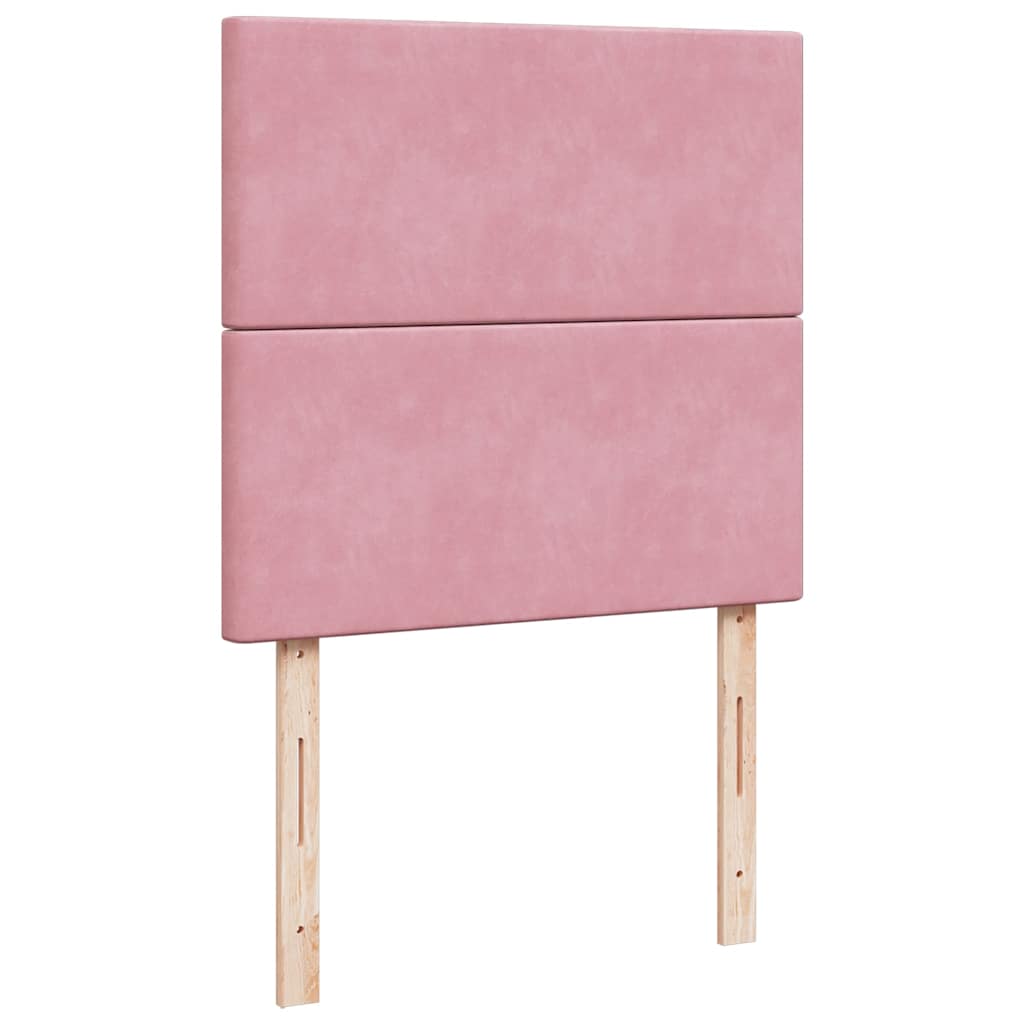 Giroletto a Molle con Materasso Rosa 100x200 cm in Velluto