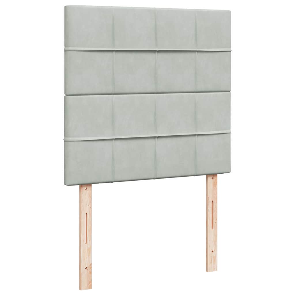 Giroletto a Molle con Materasso Grigio Chiaro 100x200cm Velluto