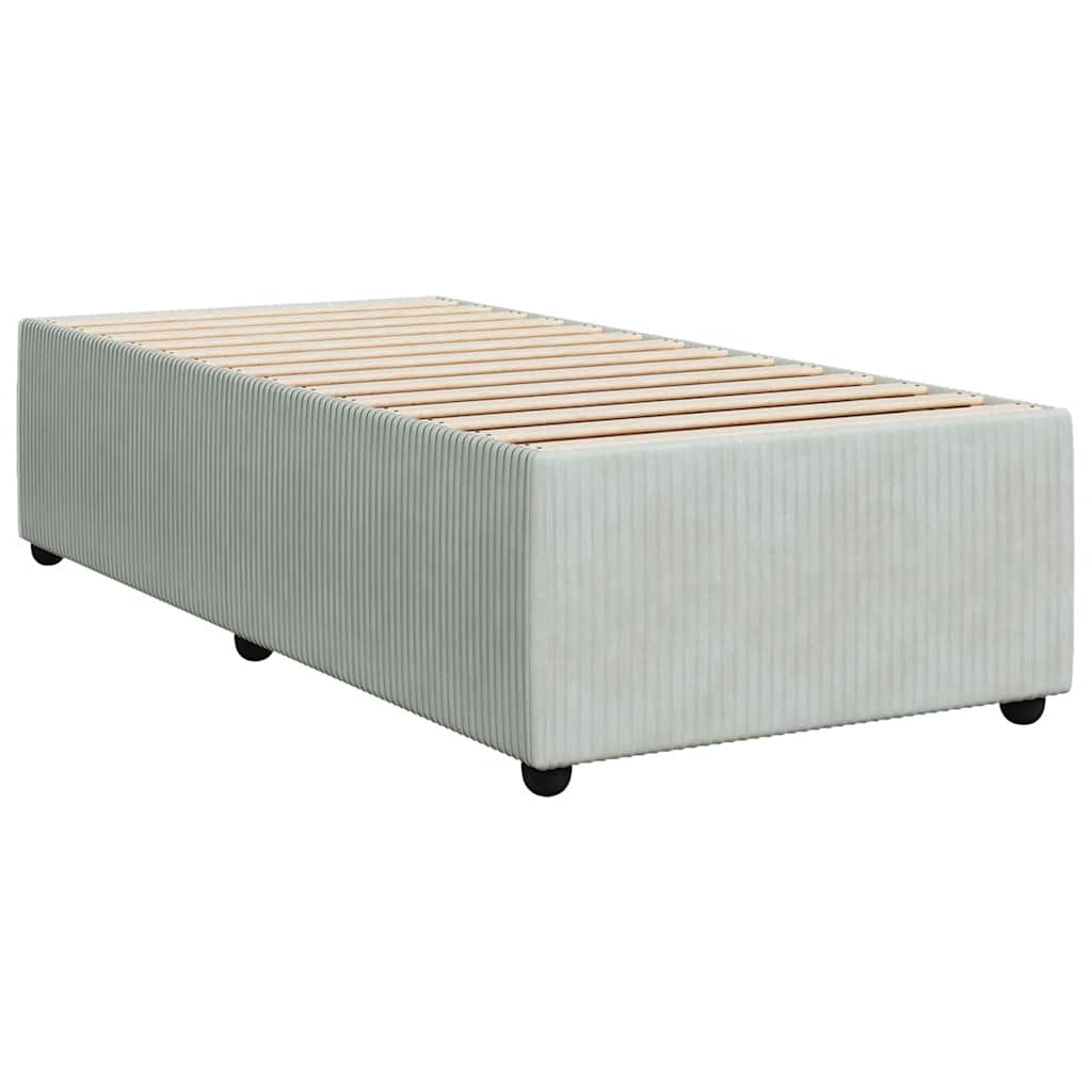Giroletto a Molle con Materasso Grigio Chiaro 100x200cm Velluto