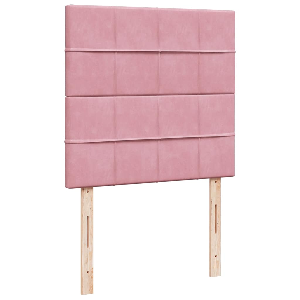 Giroletto a Molle con Materasso Rosa 100x200 cm in Velluto
