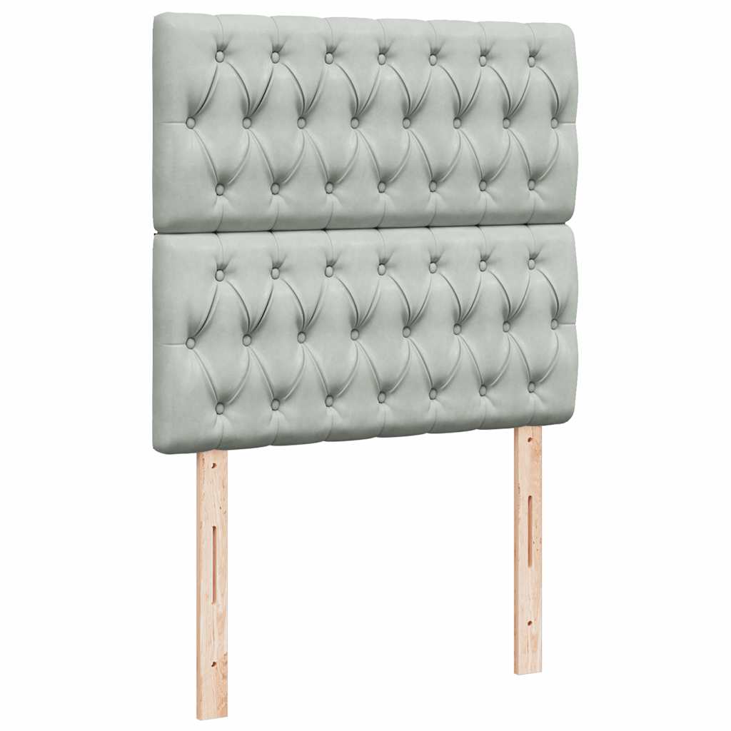 Giroletto a Molle con Materasso Grigio Chiaro 100x200cm Velluto