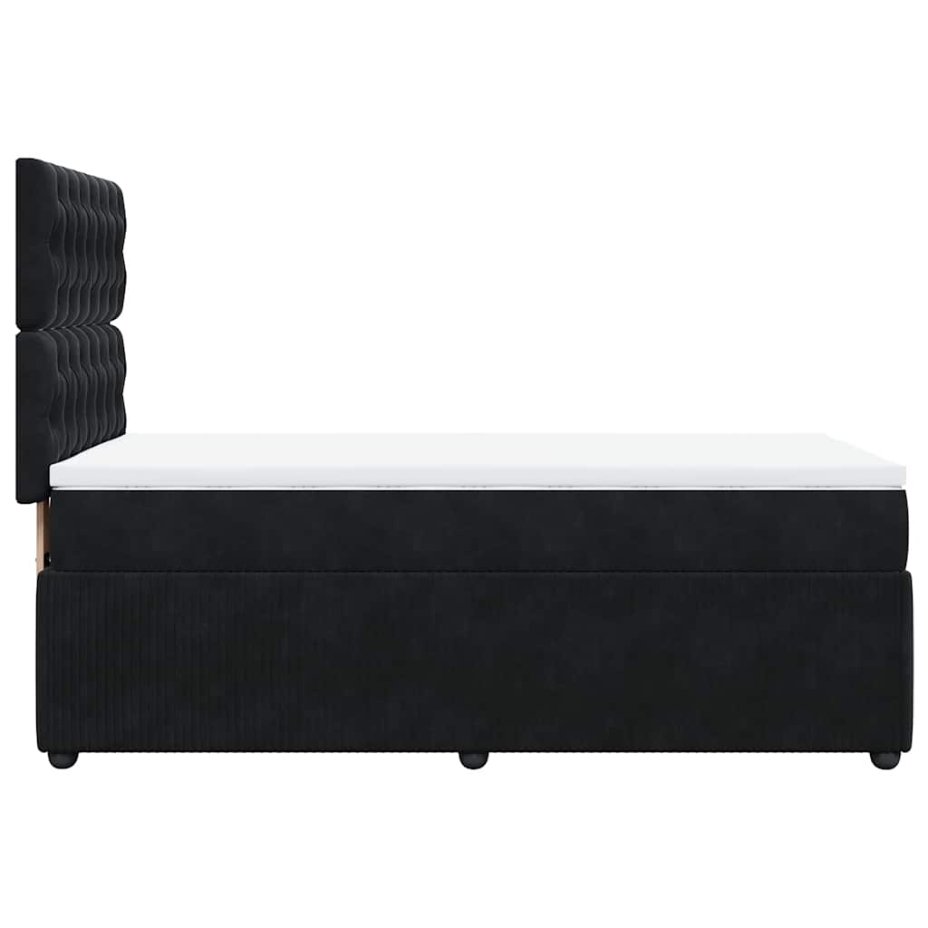 Giroletto a Molle con Materasso Nero 100x200 cm in Velluto
