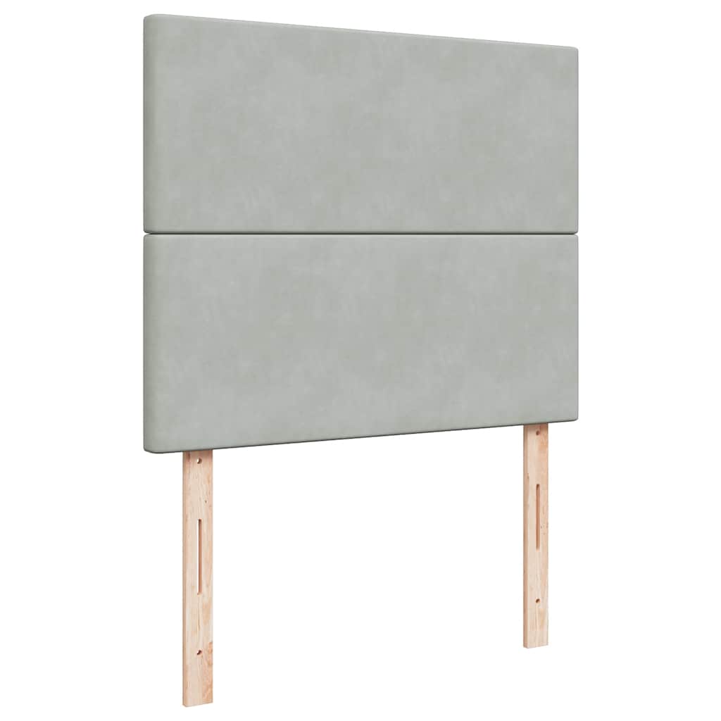 Giroletto a Molle con Materasso Grigio Chiaro 120x190cm Velluto