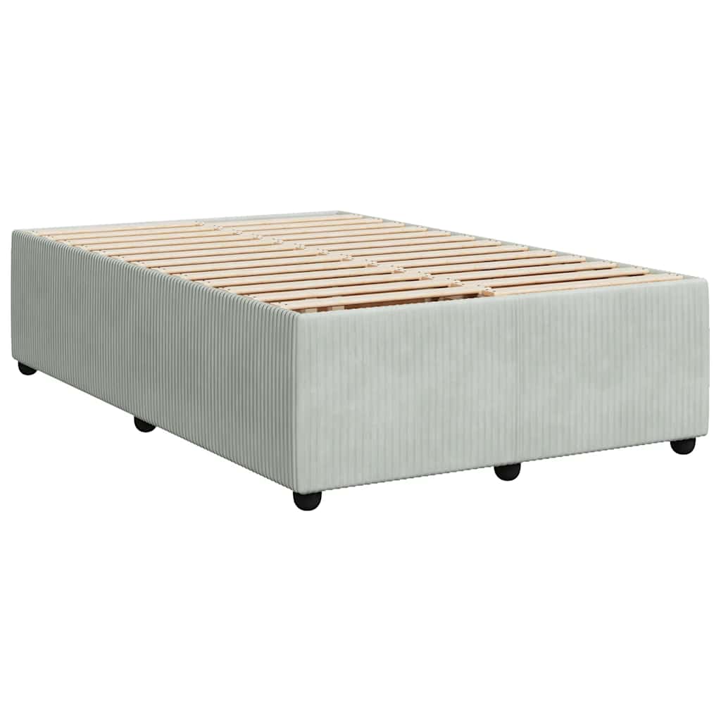 Giroletto a Molle con Materasso Grigio Chiaro 120x190cm Velluto