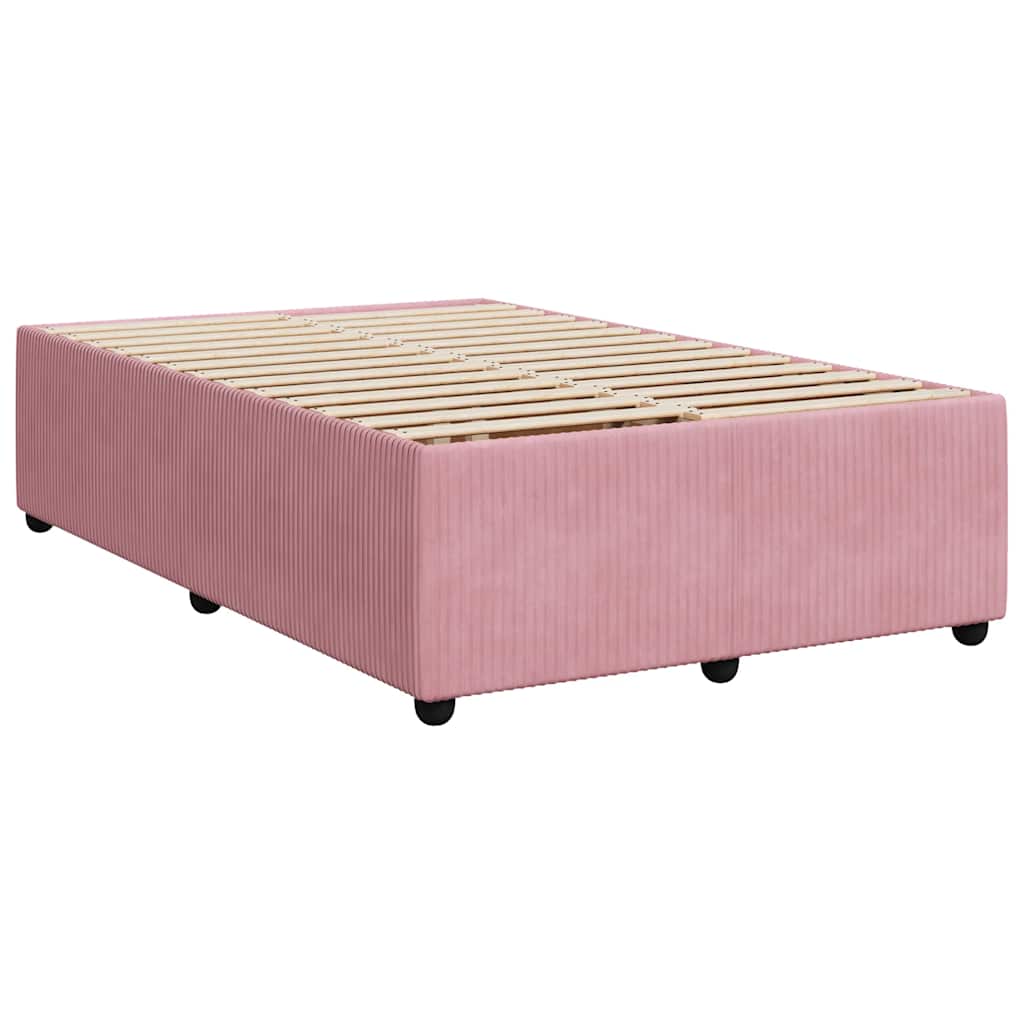 Giroletto a Molle con Materasso Rosa 120x190 cm in Velluto