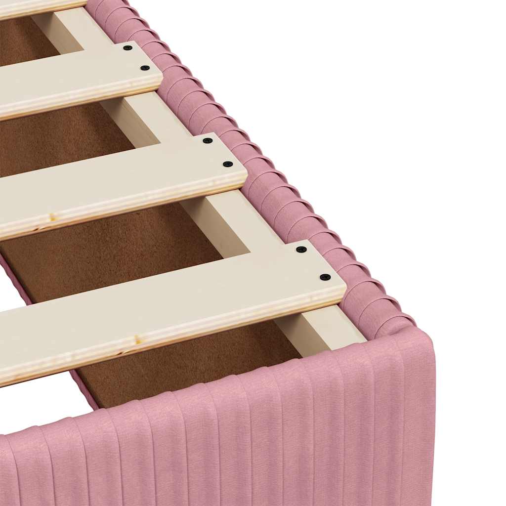 Giroletto a Molle con Materasso Rosa 120x190 cm in Velluto