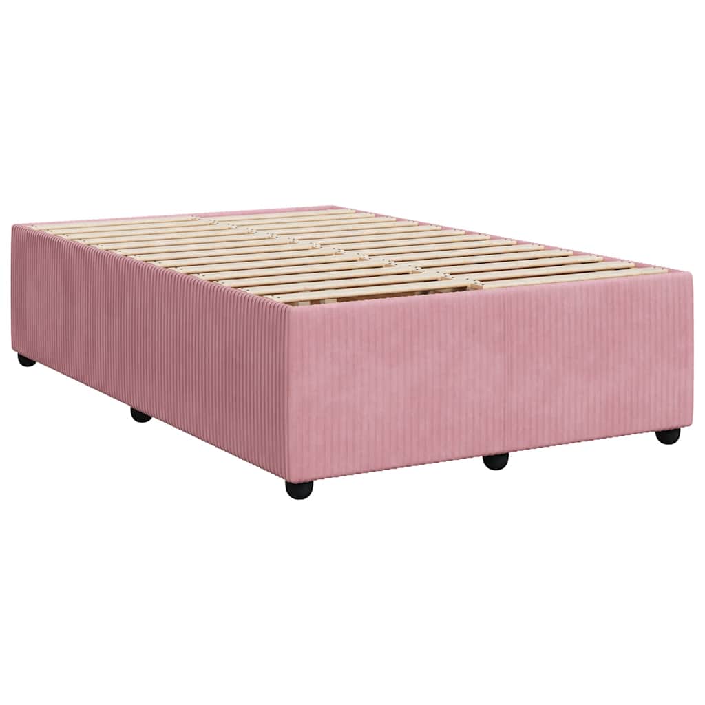 Giroletto a Molle con Materasso Rosa 120x190 cm in Velluto