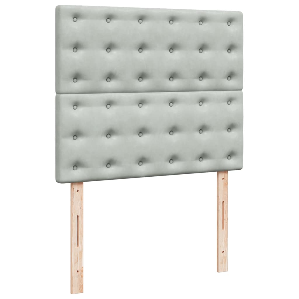 Giroletto a Molle con Materasso Grigio Chiaro 120x190cm Velluto