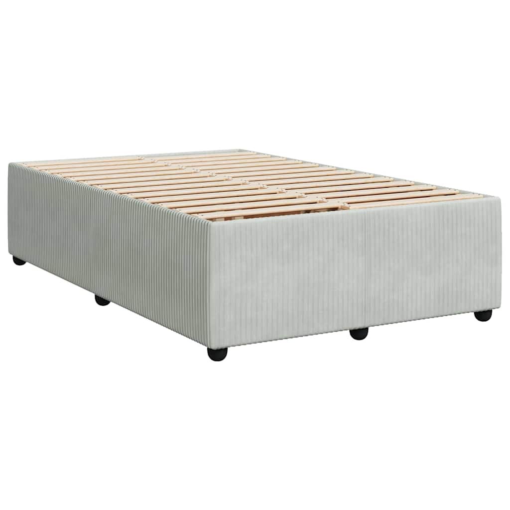 Giroletto a Molle con Materasso Grigio Chiaro 120x190cm Velluto