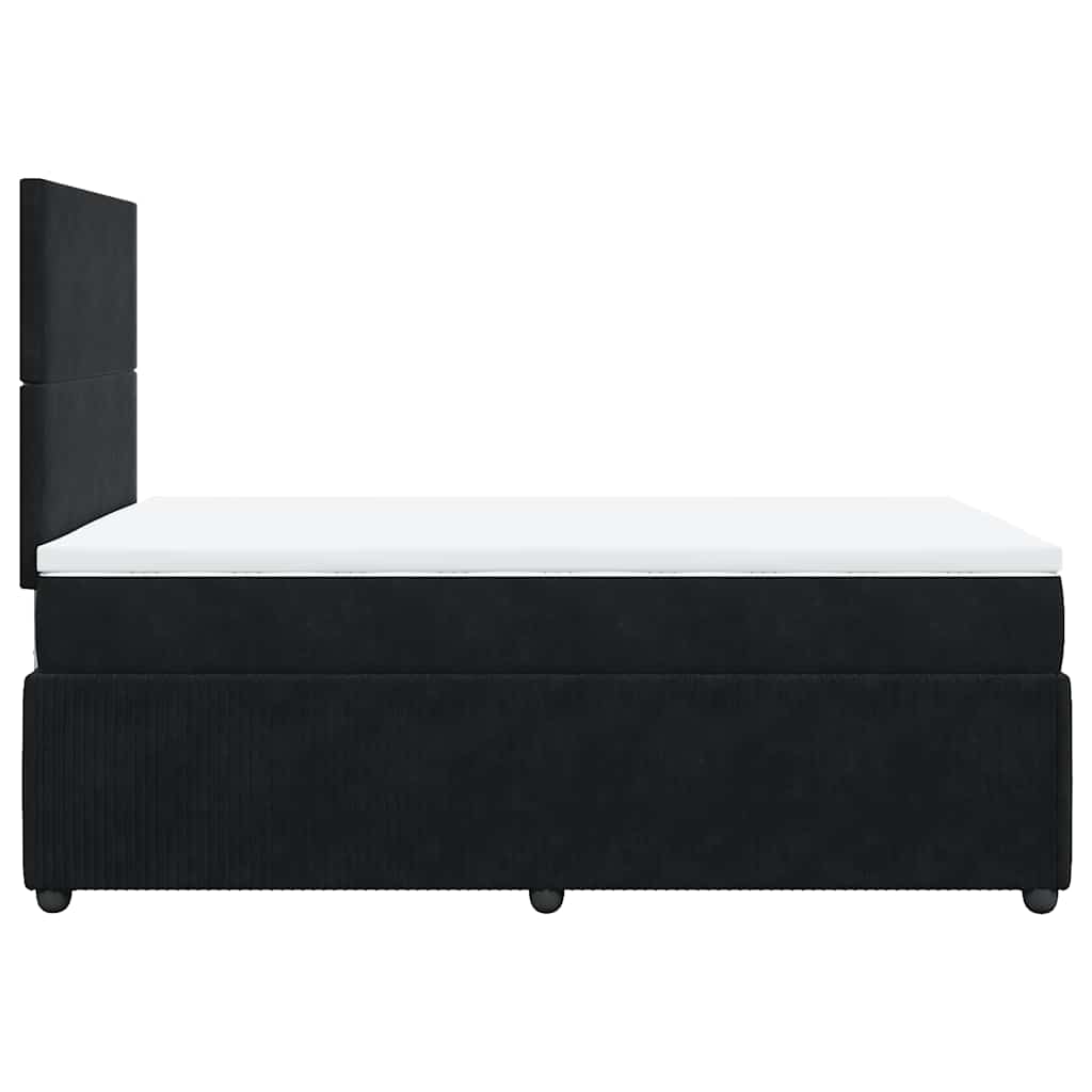 Giroletto a Molle con Materasso Nero 120x200 cm in Velluto