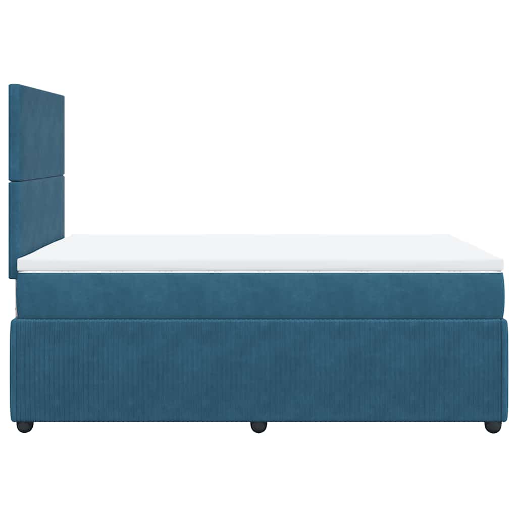 Giroletto a Molle con Materasso Blu Scuro 120x200 cm in Velluto
