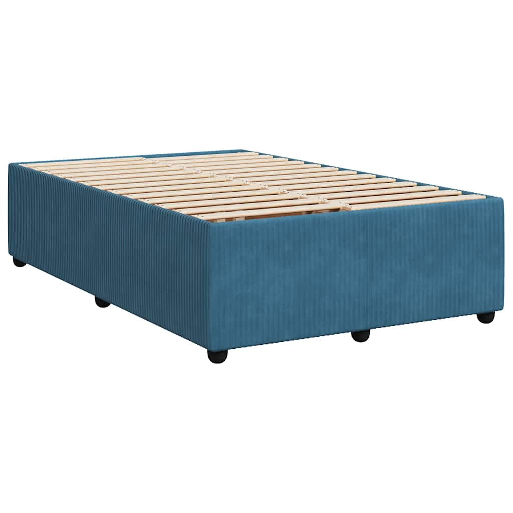Giroletto a Molle con Materasso Blu Scuro 120x200 cm in Velluto