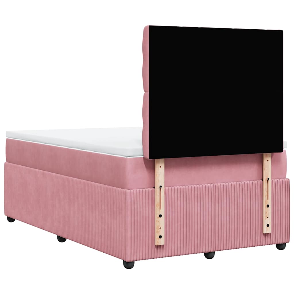Giroletto a Molle con Materasso Rosa 120x200 cm in Velluto