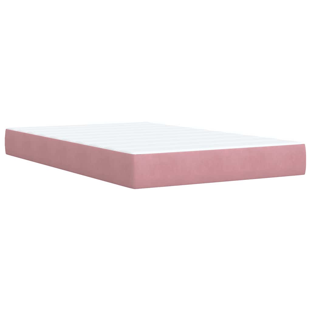 Giroletto a Molle con Materasso Rosa 120x200 cm in Velluto