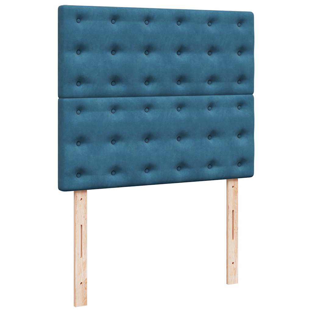 Giroletto a Molle con Materasso Blu Scuro 120x200 cm in Velluto