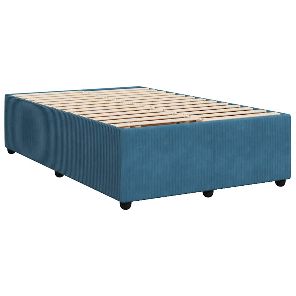 Giroletto a Molle con Materasso Blu Scuro 120x200 cm in Velluto
