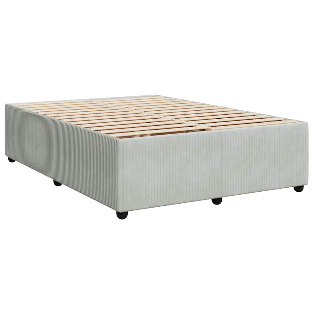 Giroletto a Molle con Materasso Grigio Chiaro 140x190cm Velluto
