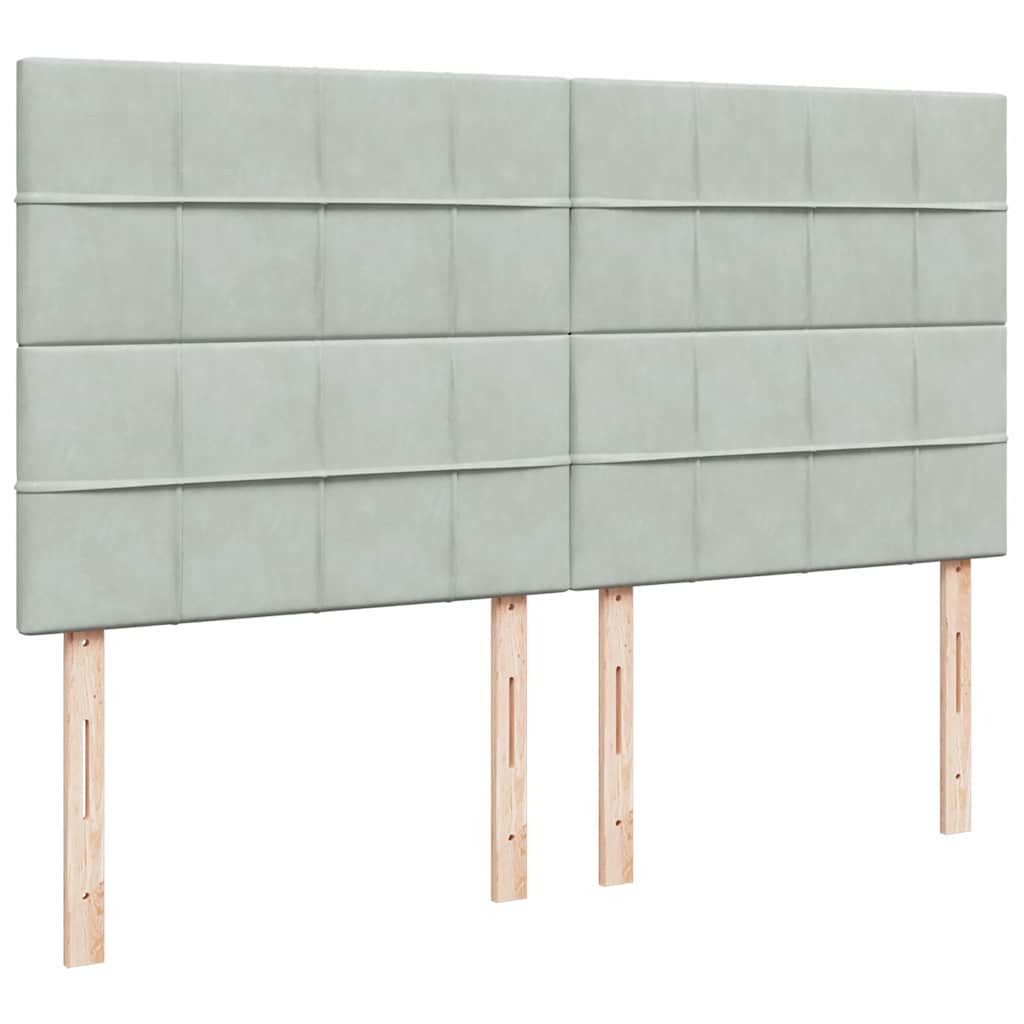 Giroletto a Molle con Materasso Grigio Chiaro 180x200cm Velluto