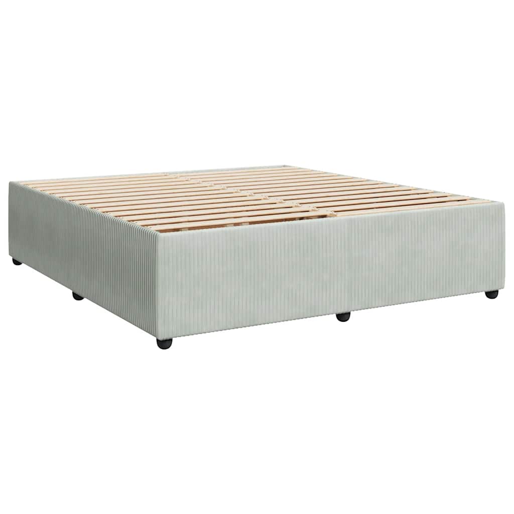 Giroletto a Molle con Materasso Grigio Chiaro 180x200cm Velluto