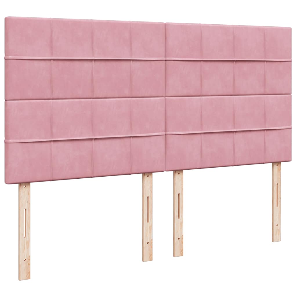 Giroletto a Molle con Materasso Rosa 180x200 cm in Velluto