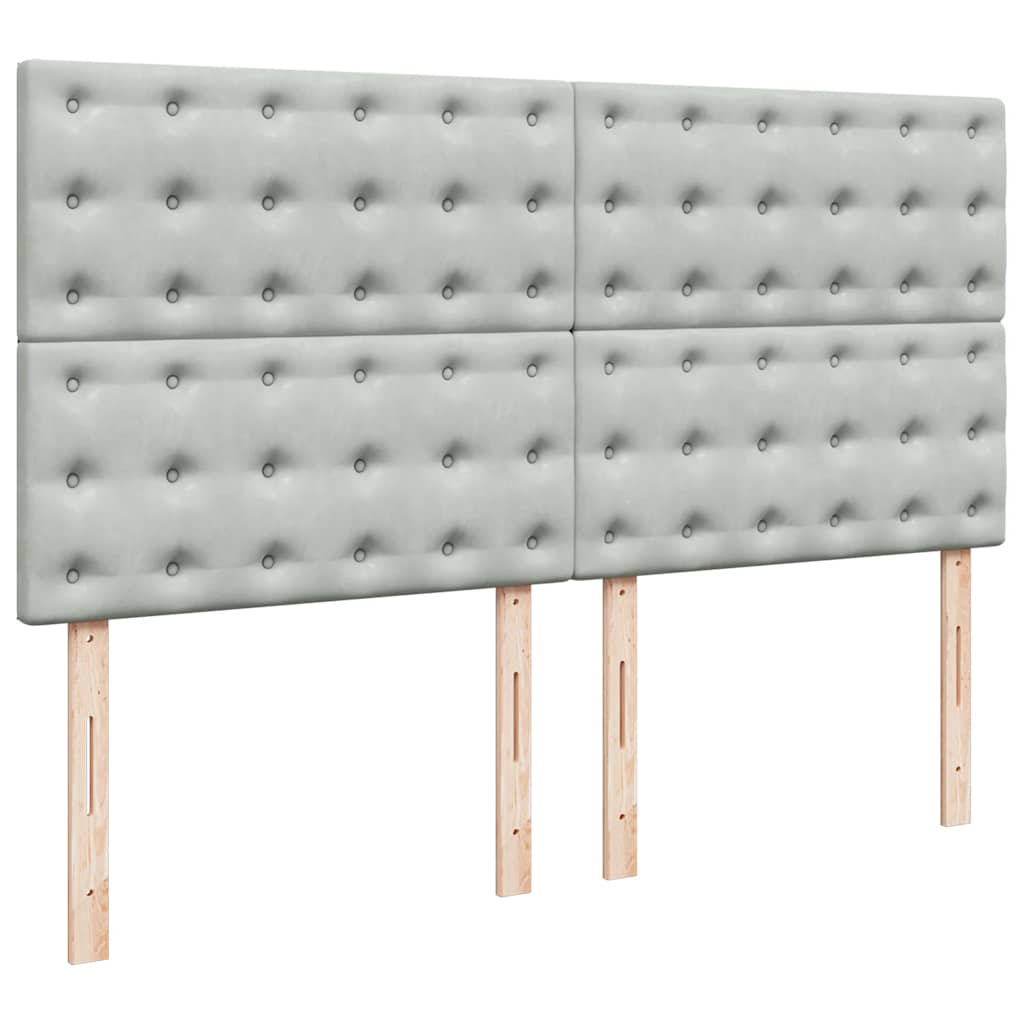 Giroletto a Molle con Materasso Grigio Chiaro 180x200cm Velluto