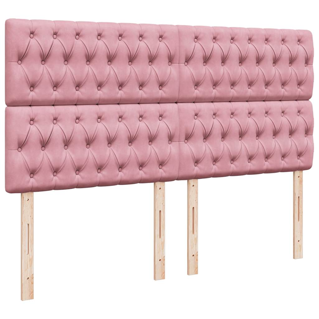 Giroletto a Molle con Materasso Rosa 200x200 cm in Velluto