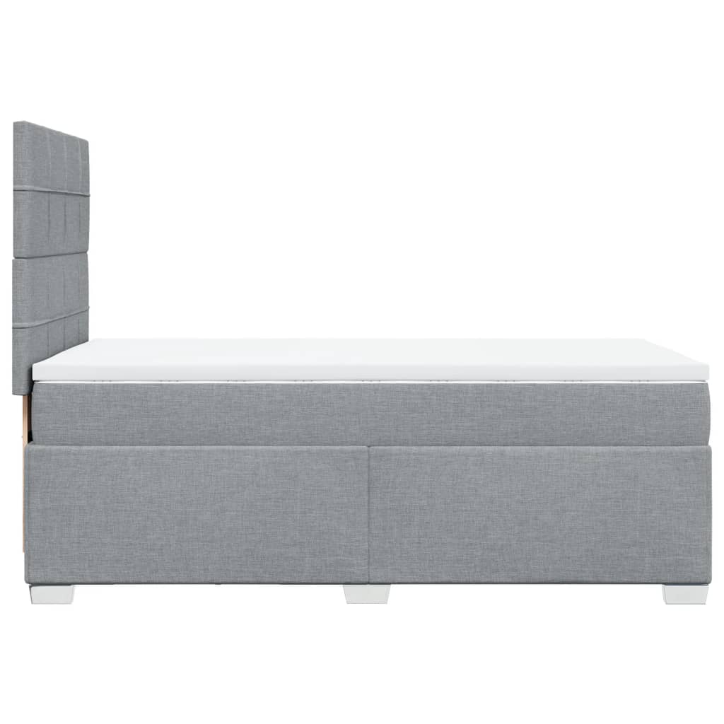 Giroletto a Molle con Materasso Grigio Chiaro 90x190 cm Tessuto | homemem39