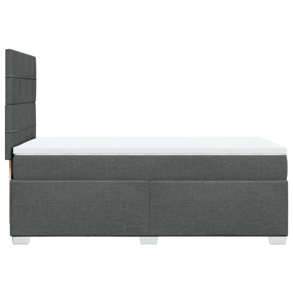 Giroletto a Molle con Materasso Grigio Scuro 90x190 cm Tessuto | homemem39