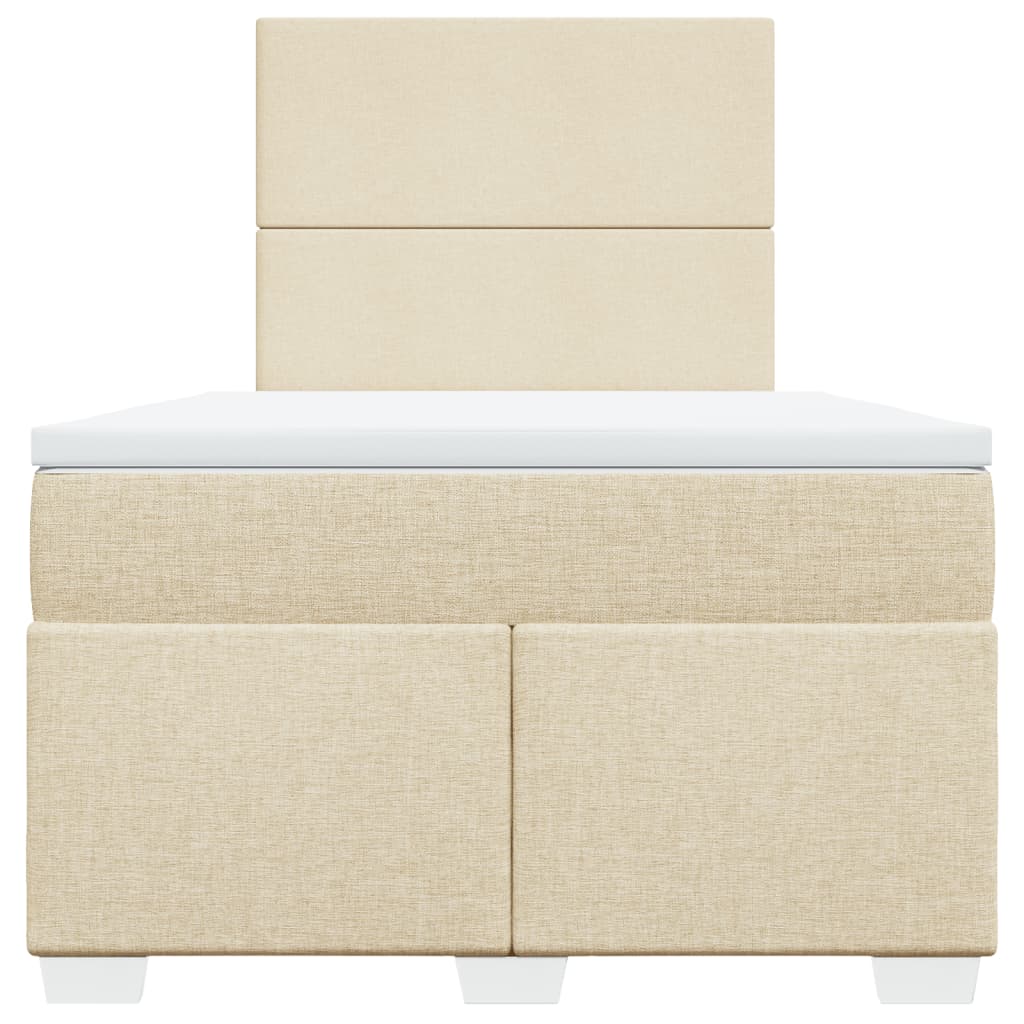 Giroletto a Molle con Materasso Crema 120x190 cm in Tessuto